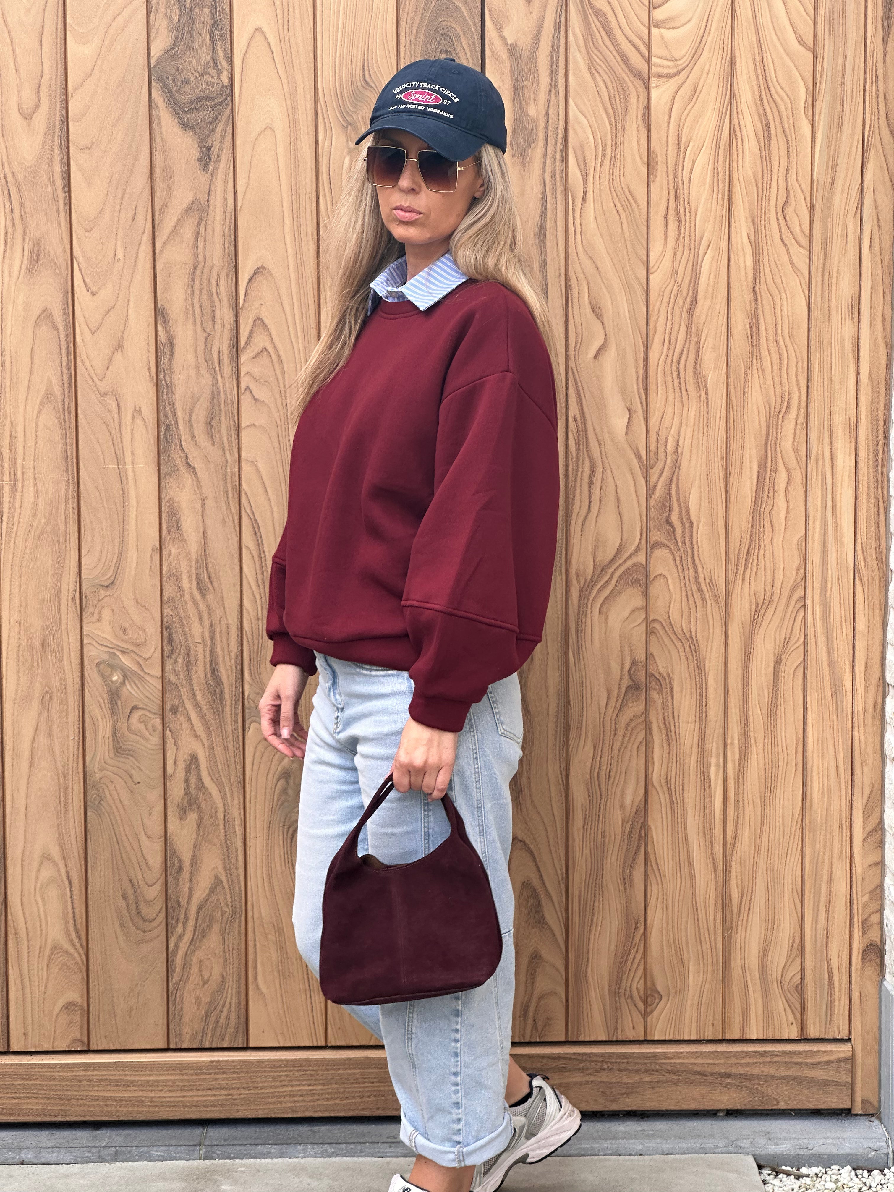 Sweater Fien - Heel Oversized - Bordeaux
