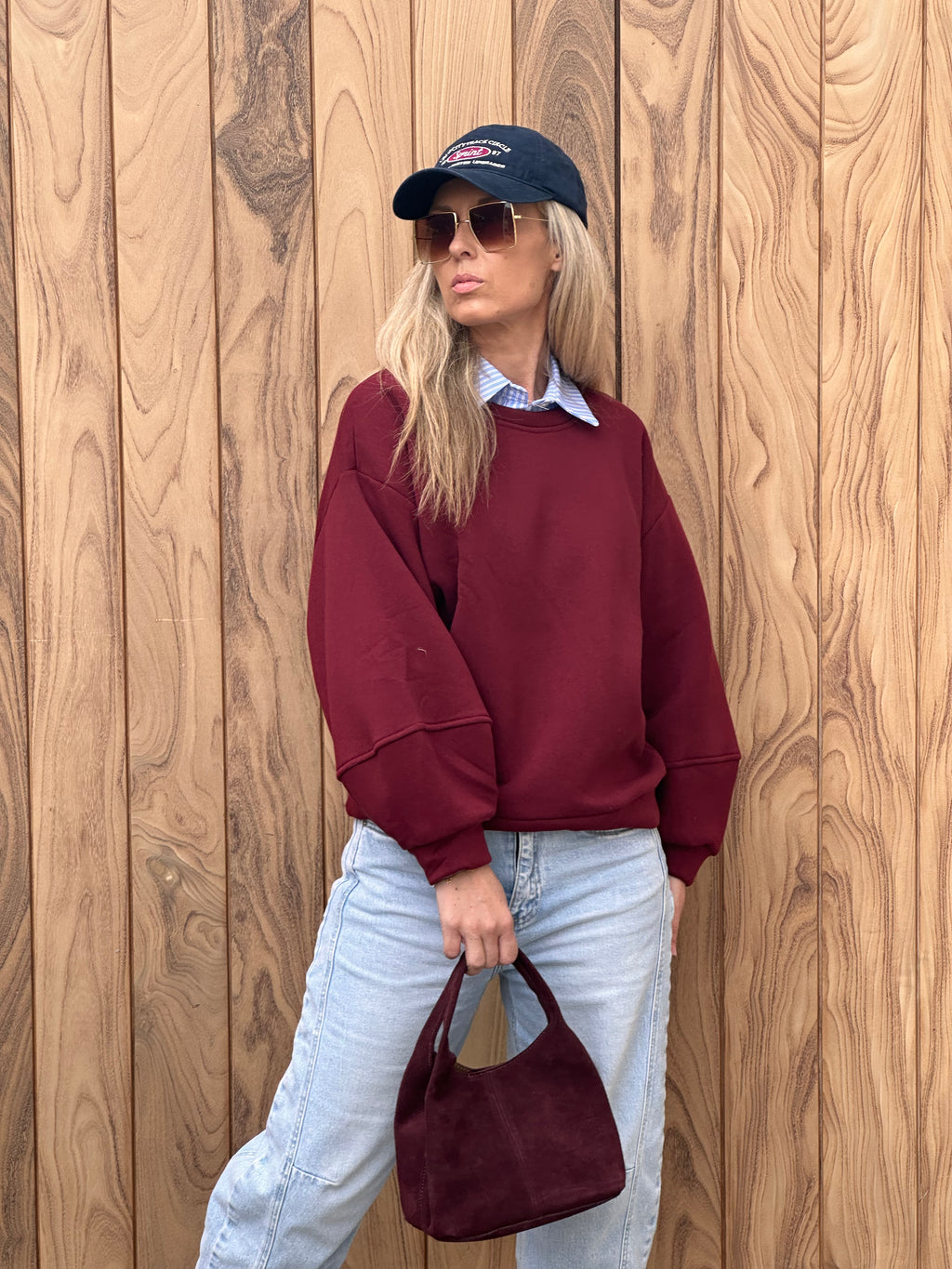 Sweater Fien - Heel Oversized - Bordeaux