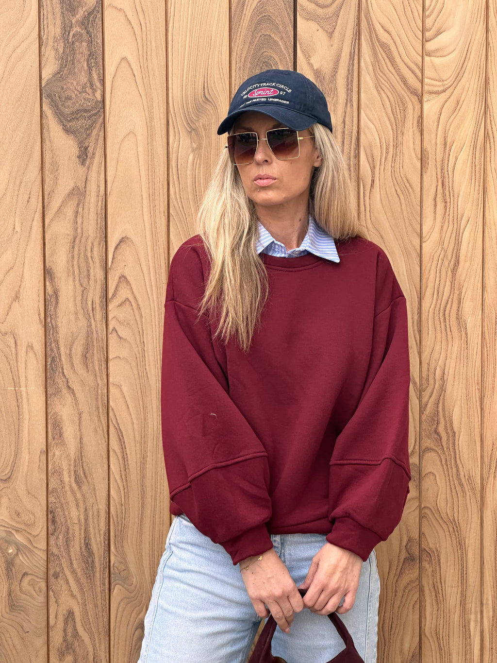 Sweater Fien - Heel Oversized - Bordeaux