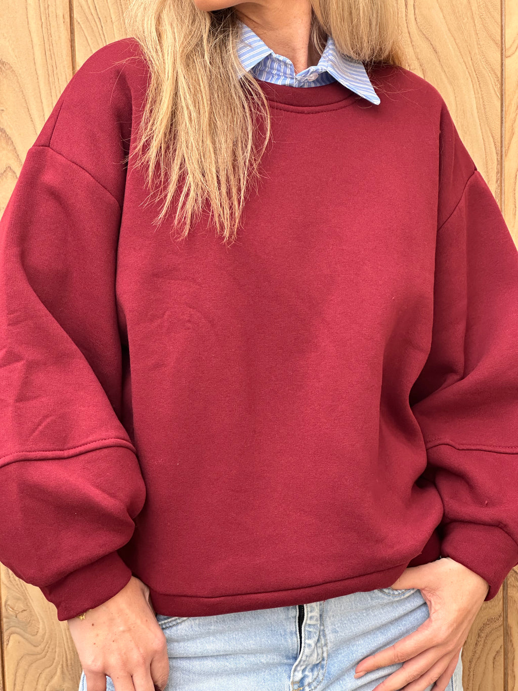 Sweater Fien - Heel Oversized - Bordeaux