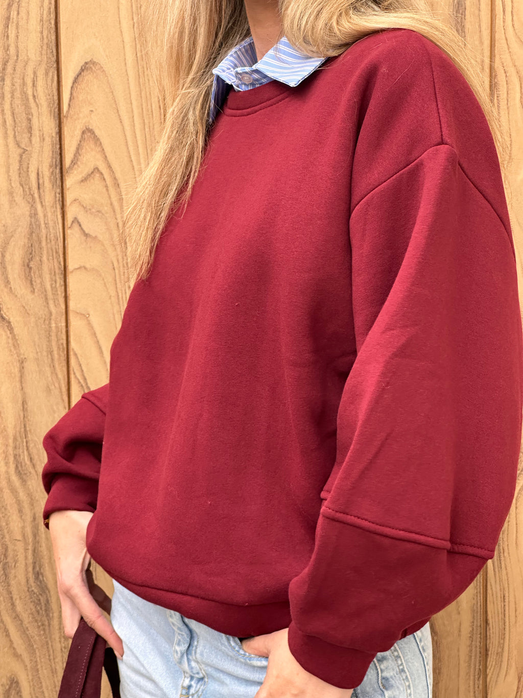 Sweater Fien - Heel Oversized - Bordeaux