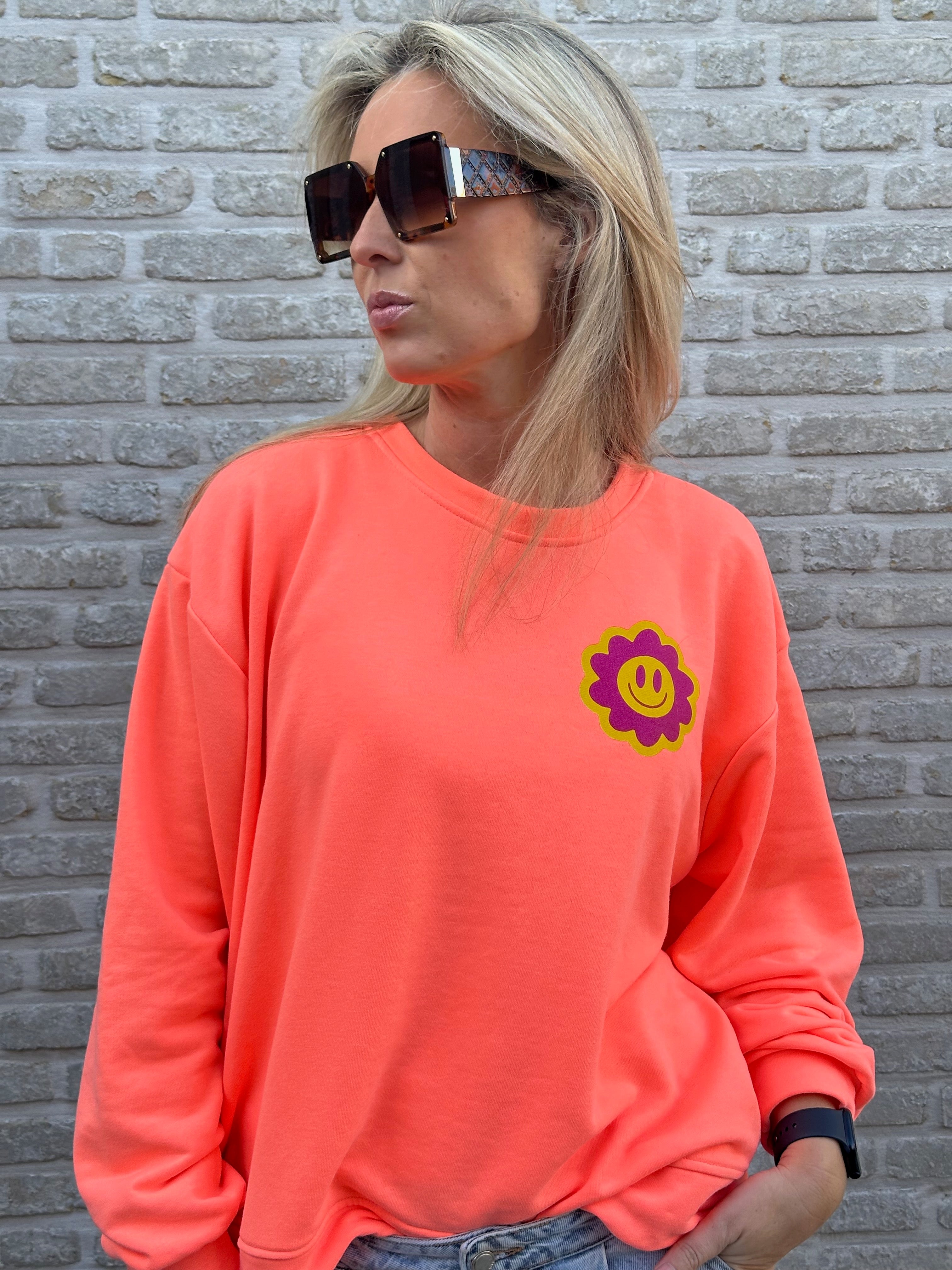 Sweater BE KIND fluo pasteque