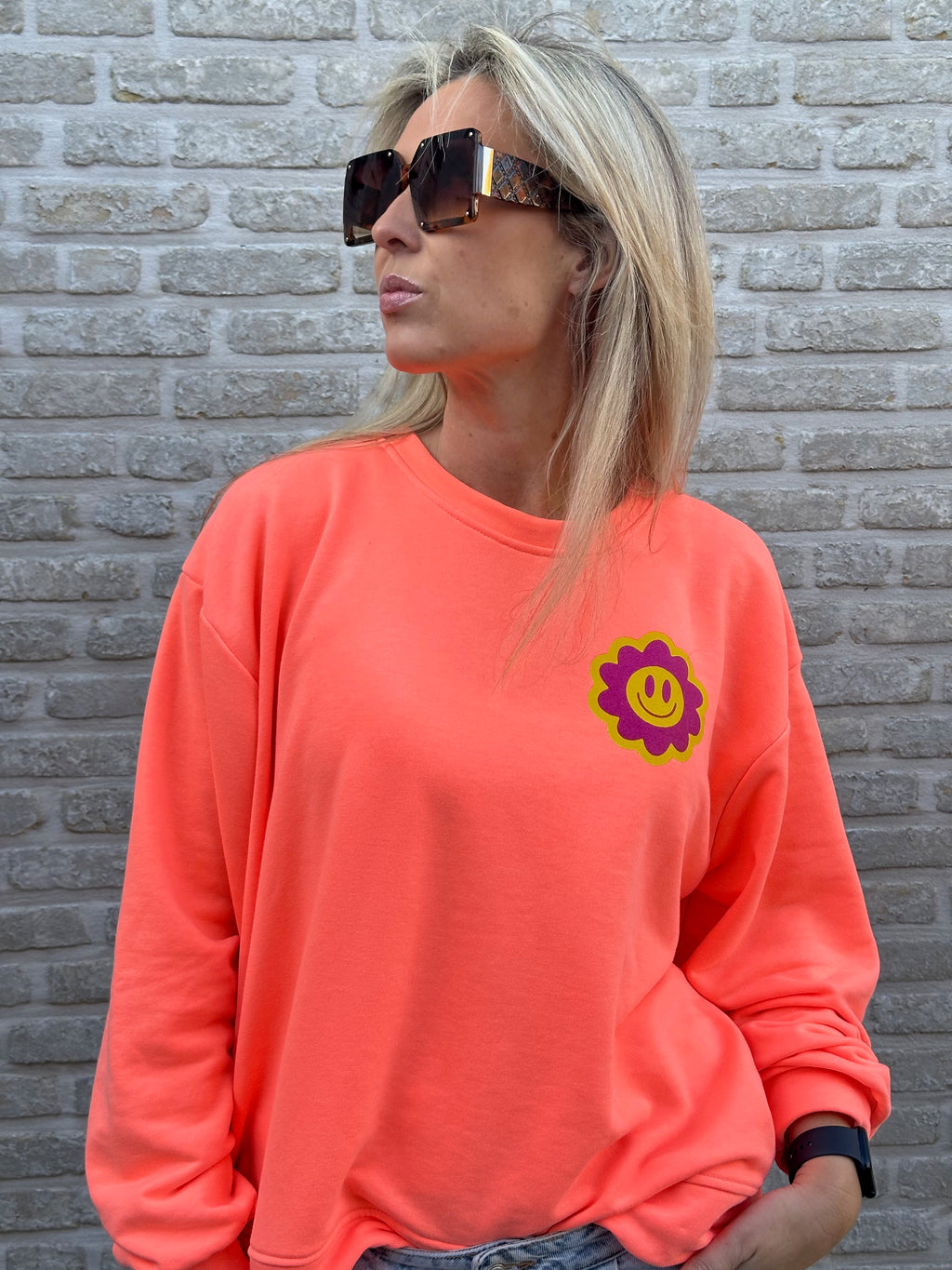 Sweater BE KIND fluo pasteque