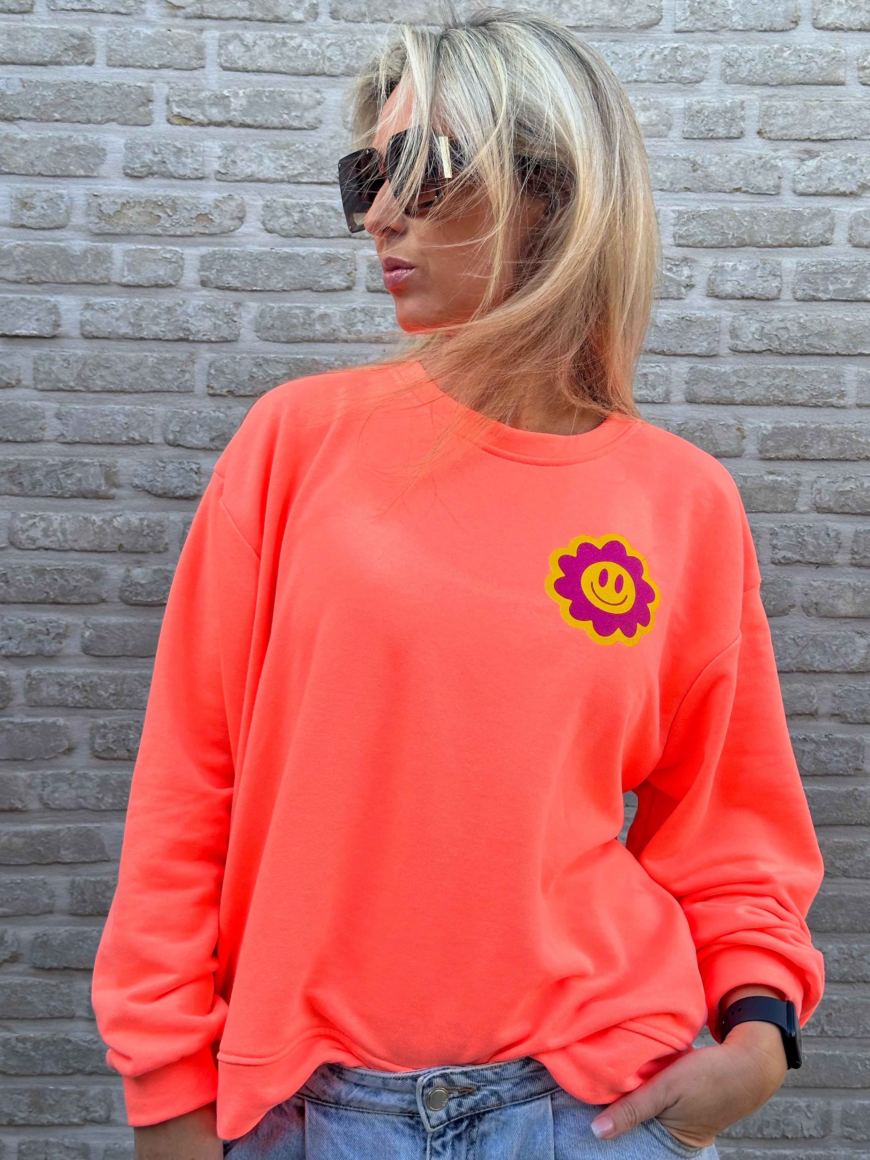 Sweater BE KIND fluo pasteque