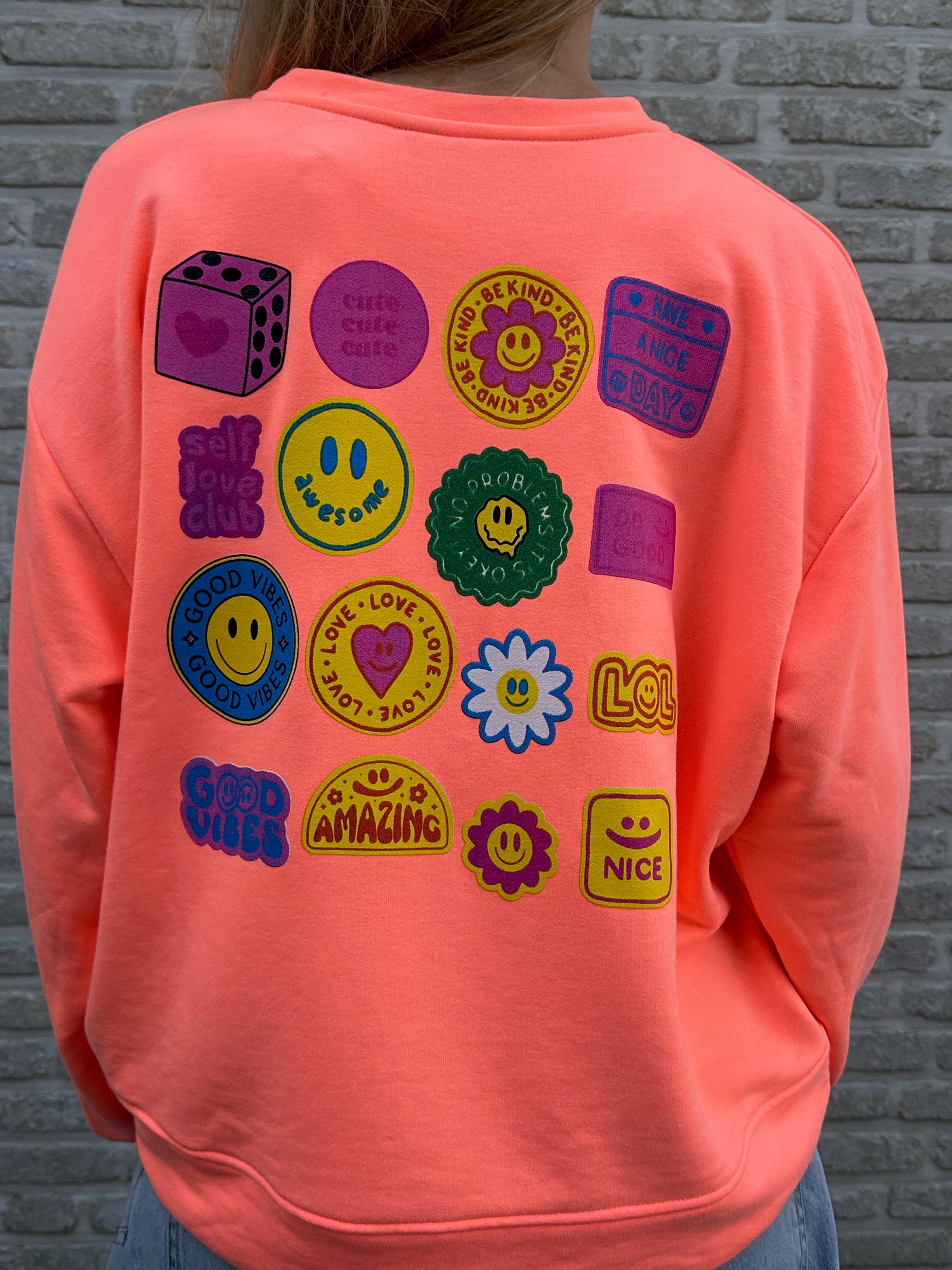 Sweater BE KIND fluo pasteque