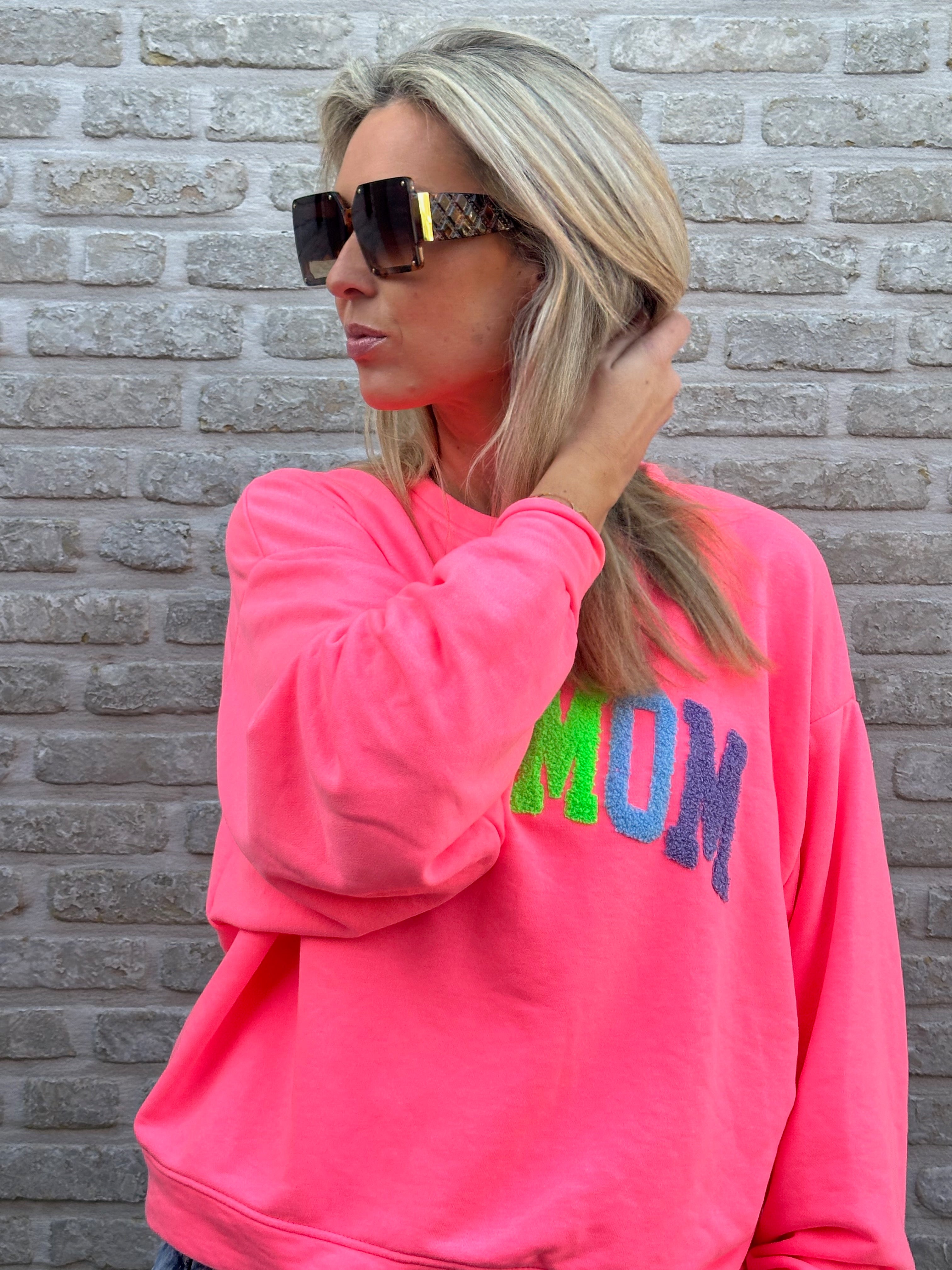 Sweater Dogmom fluo soft pink