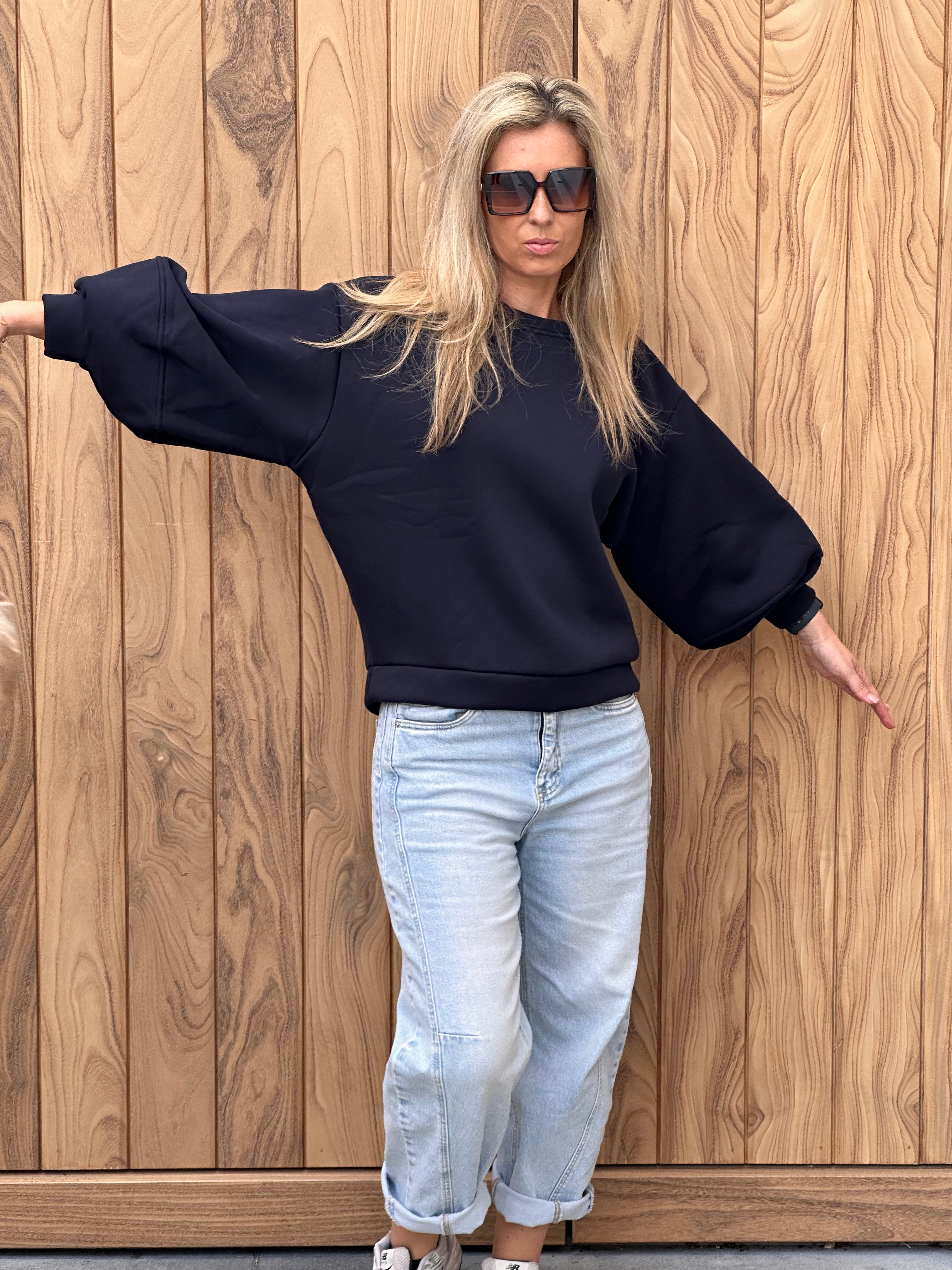 Sweater Fien - Heel Oversized - Marine