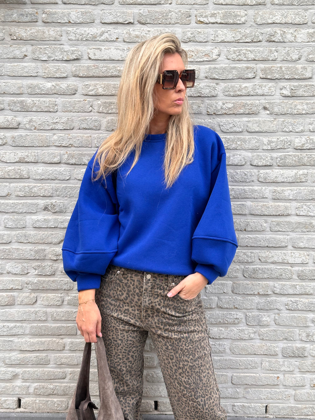 Sweater Fien - Heel Oversized - Kobalt