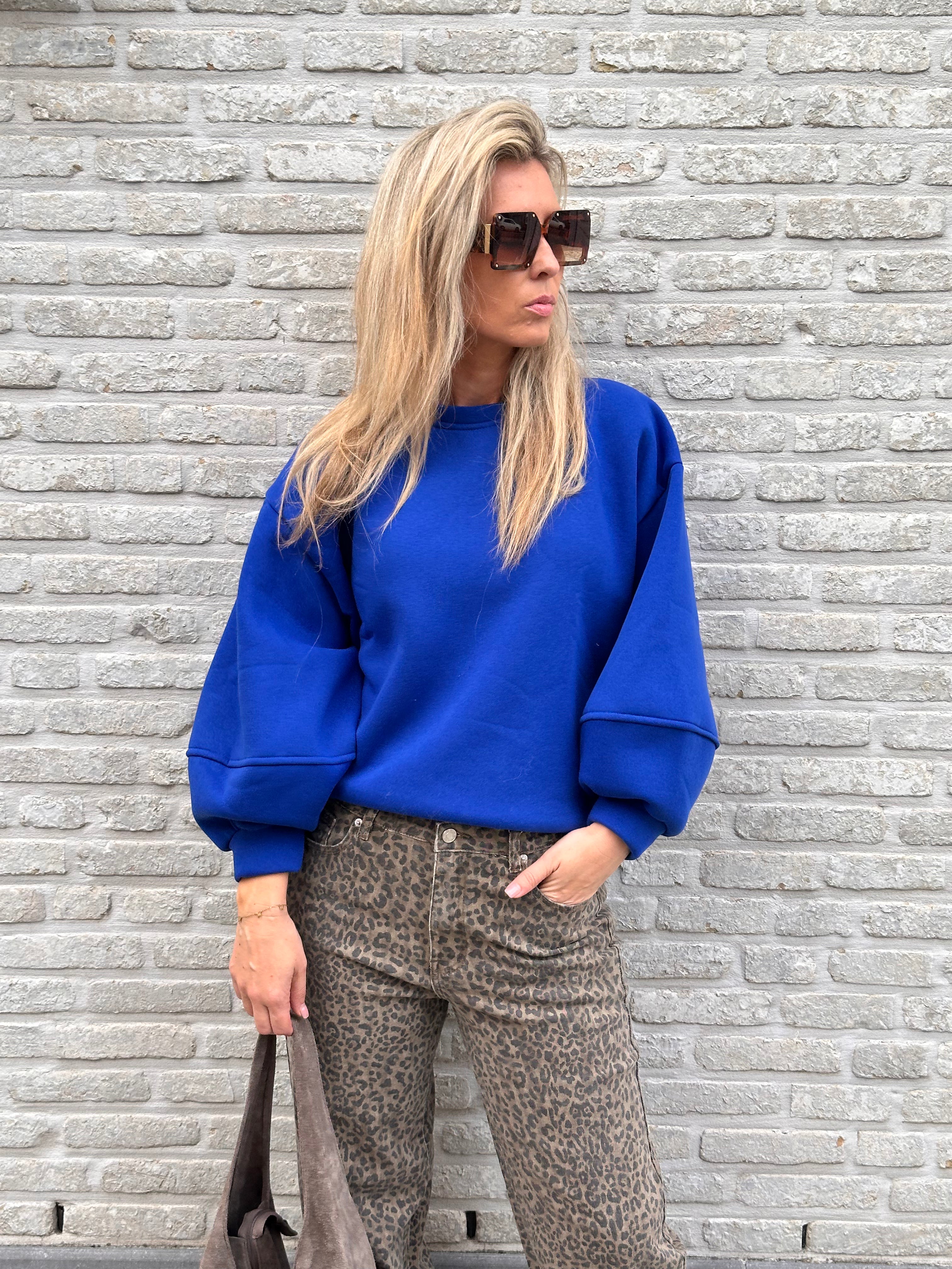 Sweater Fien - Heel Oversized - Kobalt