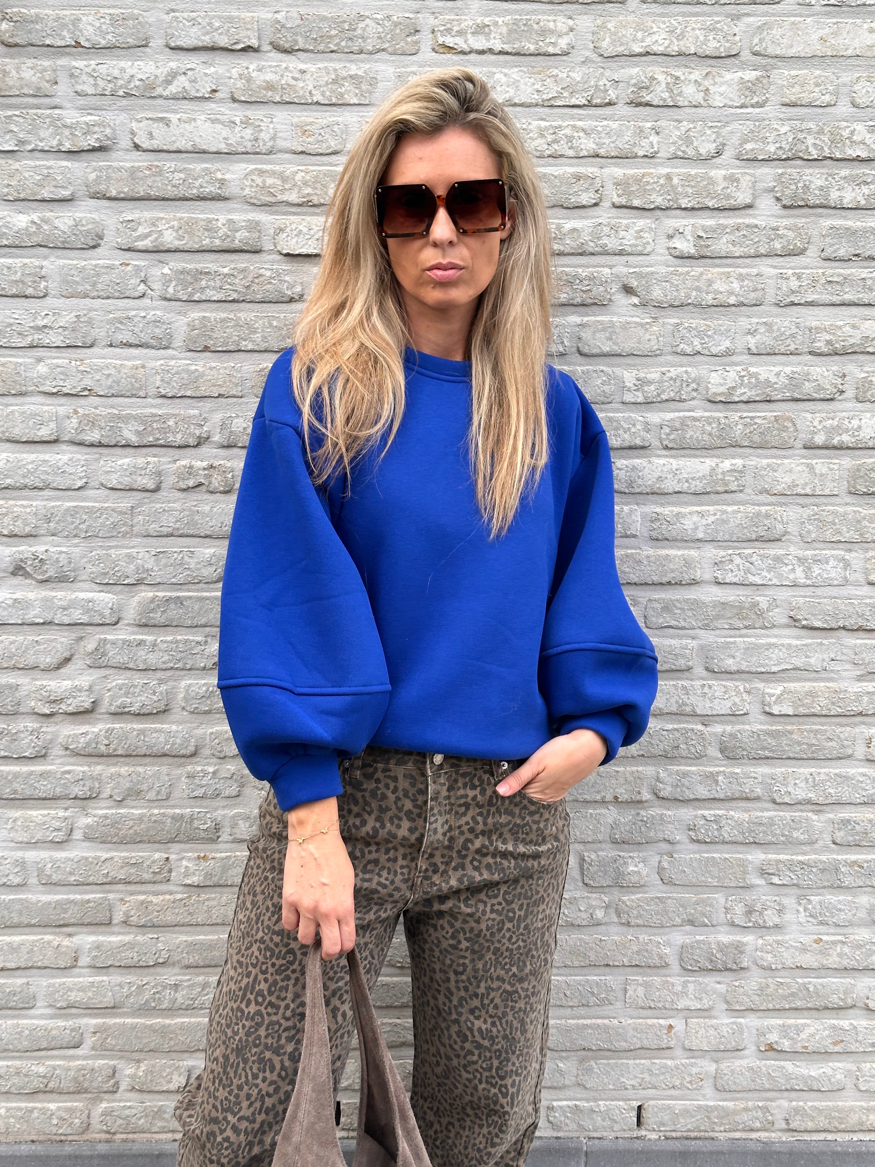 Sweater Fien - Heel Oversized - Kobalt