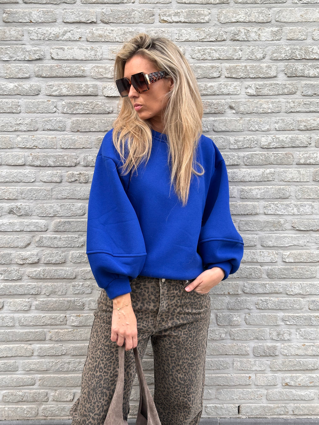Sweater Fien - Heel Oversized - Kobalt
