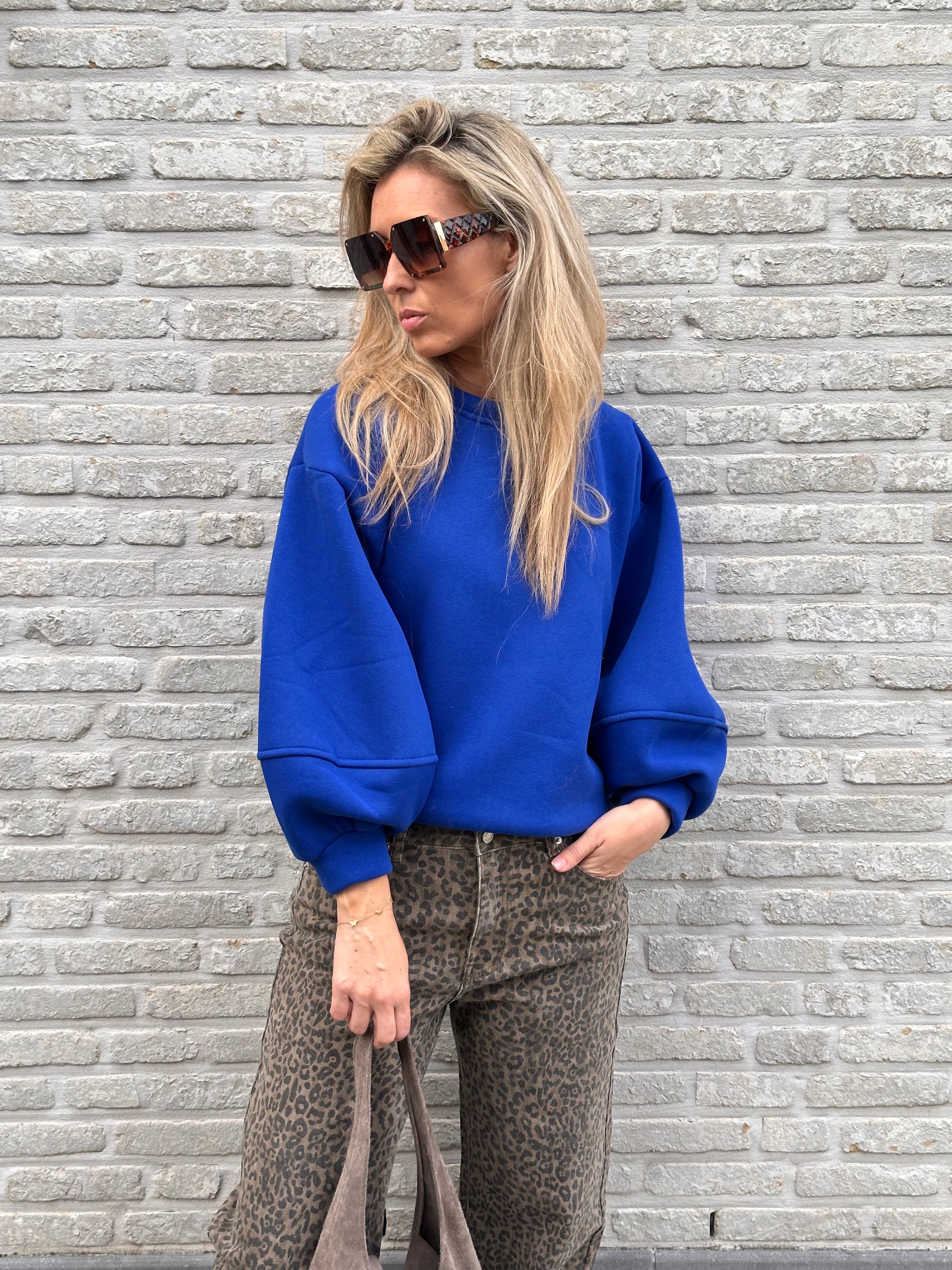 Sweater Fien - Heel Oversized - Kobalt