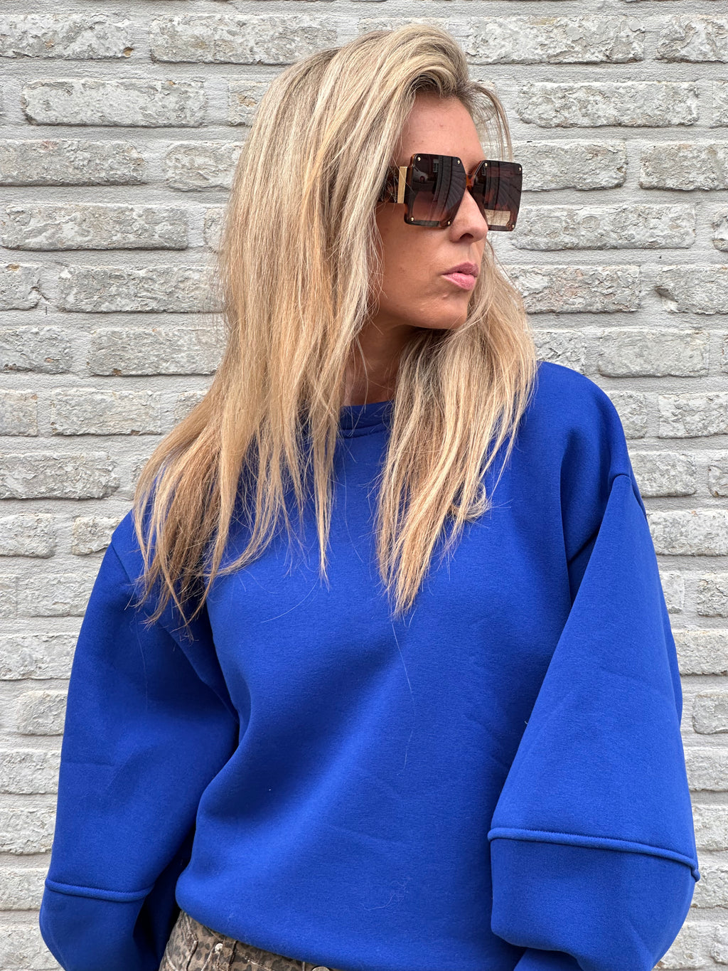 Sweater Fien - Heel Oversized - Kobalt
