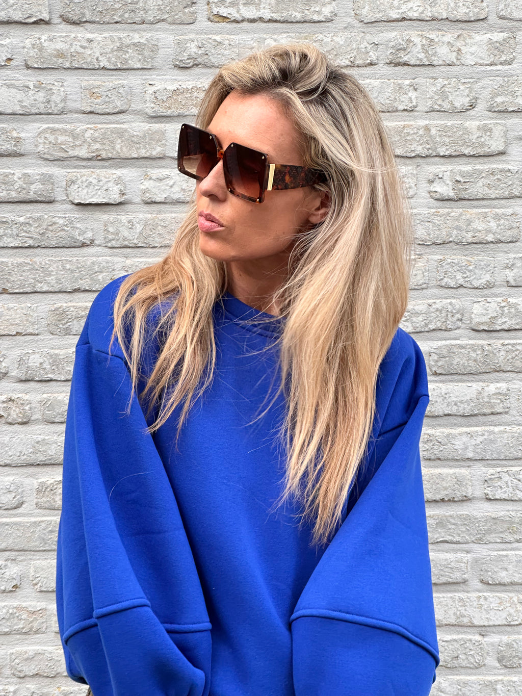 Sweater Fien - Heel Oversized - Kobalt