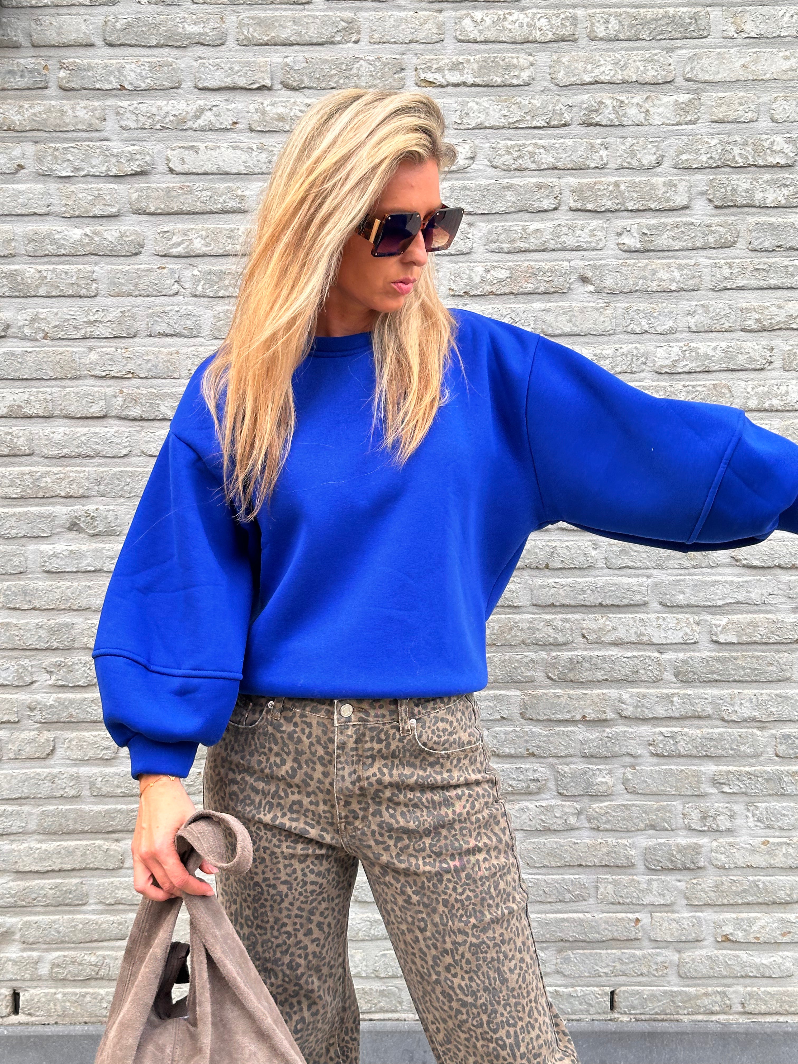 Sweater Fien - Heel Oversized - Kobalt
