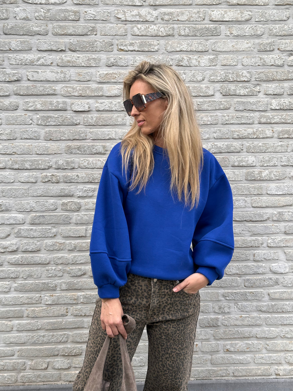 Sweater Fien - Heel Oversized - Kobalt