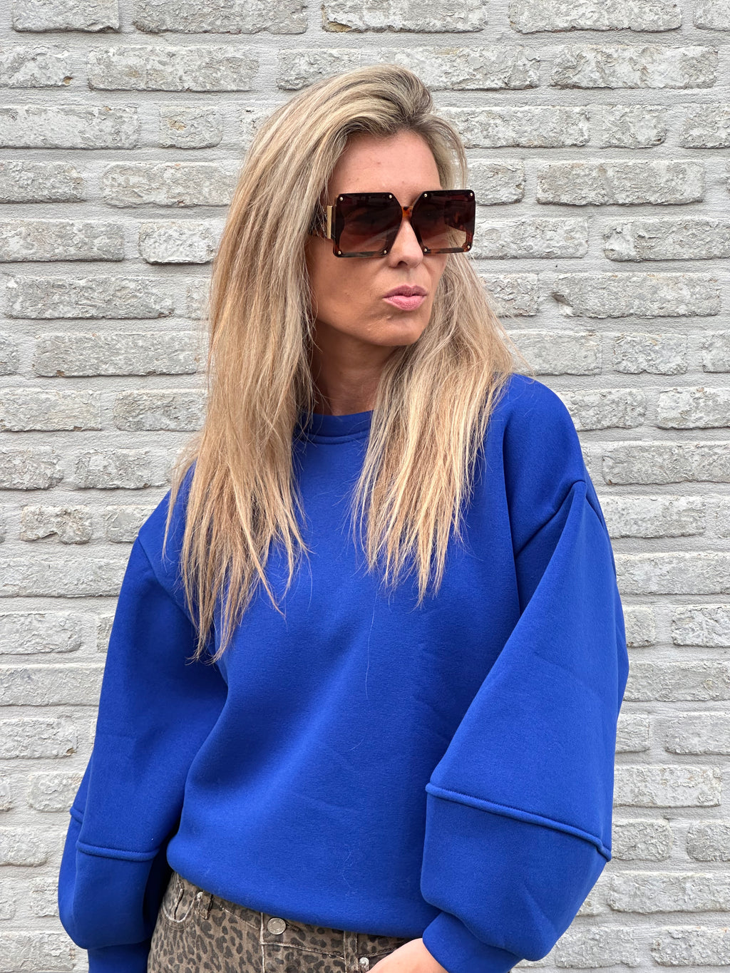 Sweater Fien - Heel Oversized - Kobalt