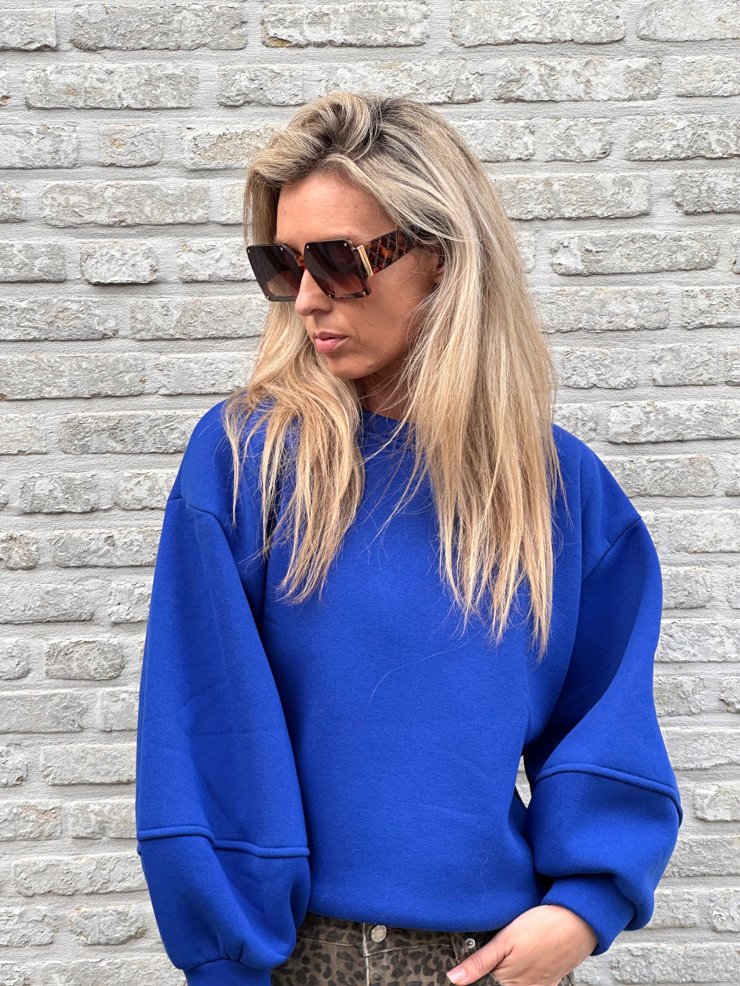 Sweater Fien - Heel Oversized - Kobalt