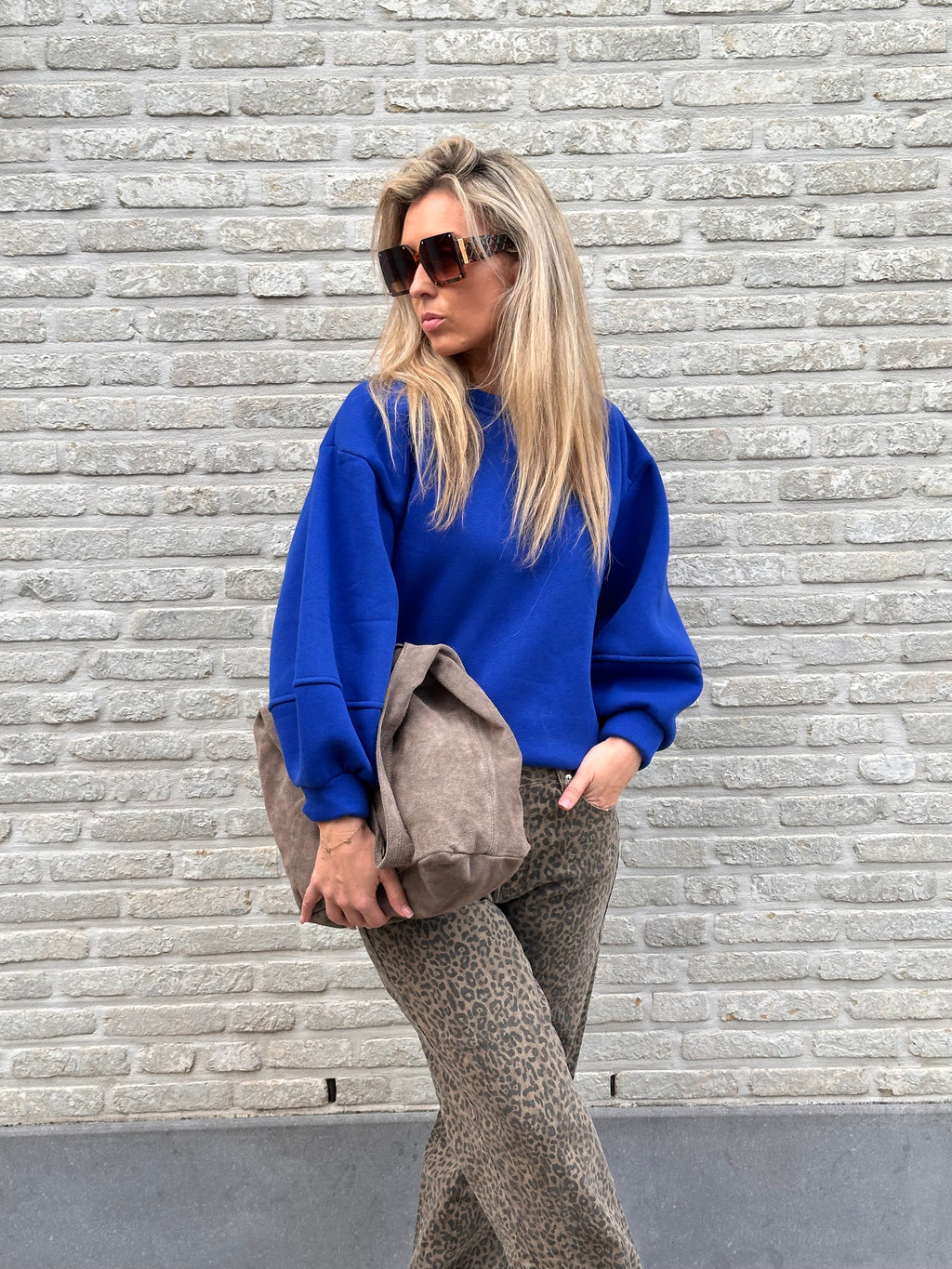 Sweater Fien - Heel Oversized - Kobalt