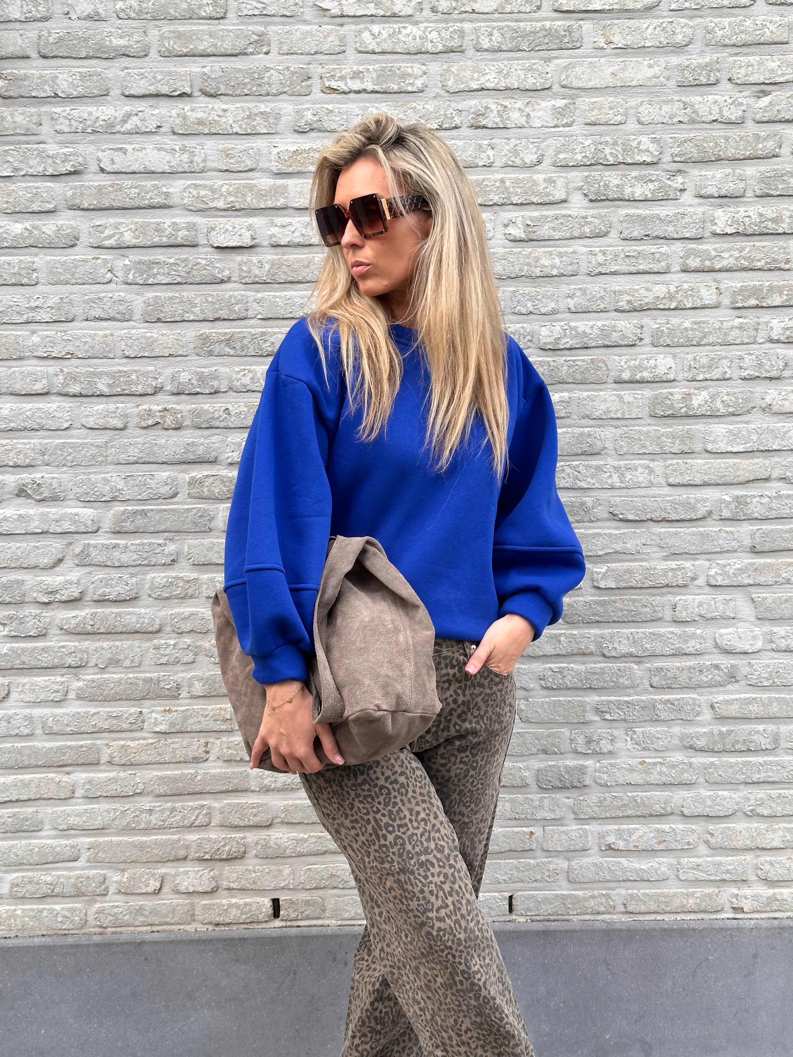 Sweater Fien - Heel Oversized - Kobalt