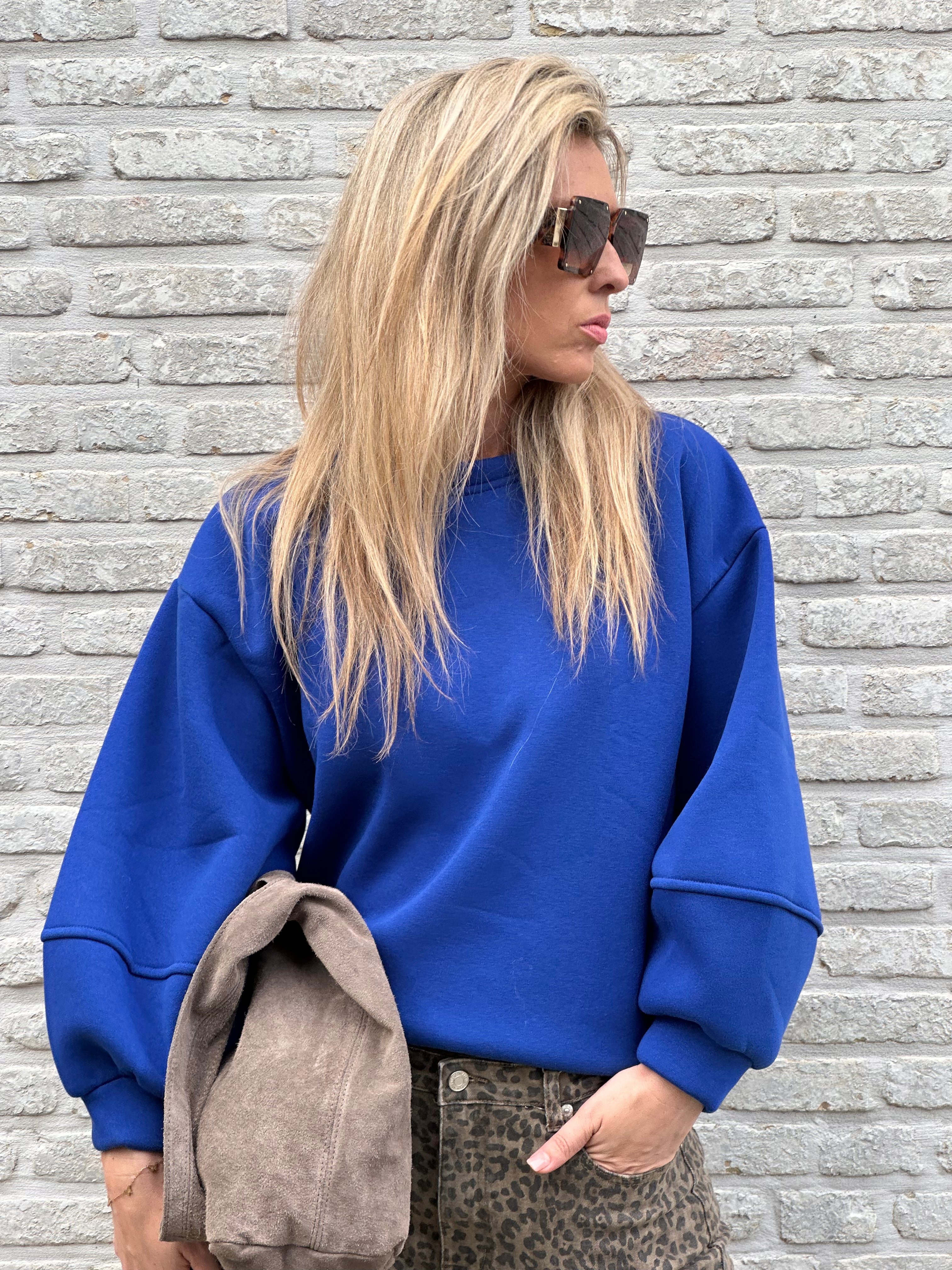 Sweater Fien - Heel Oversized - Kobalt