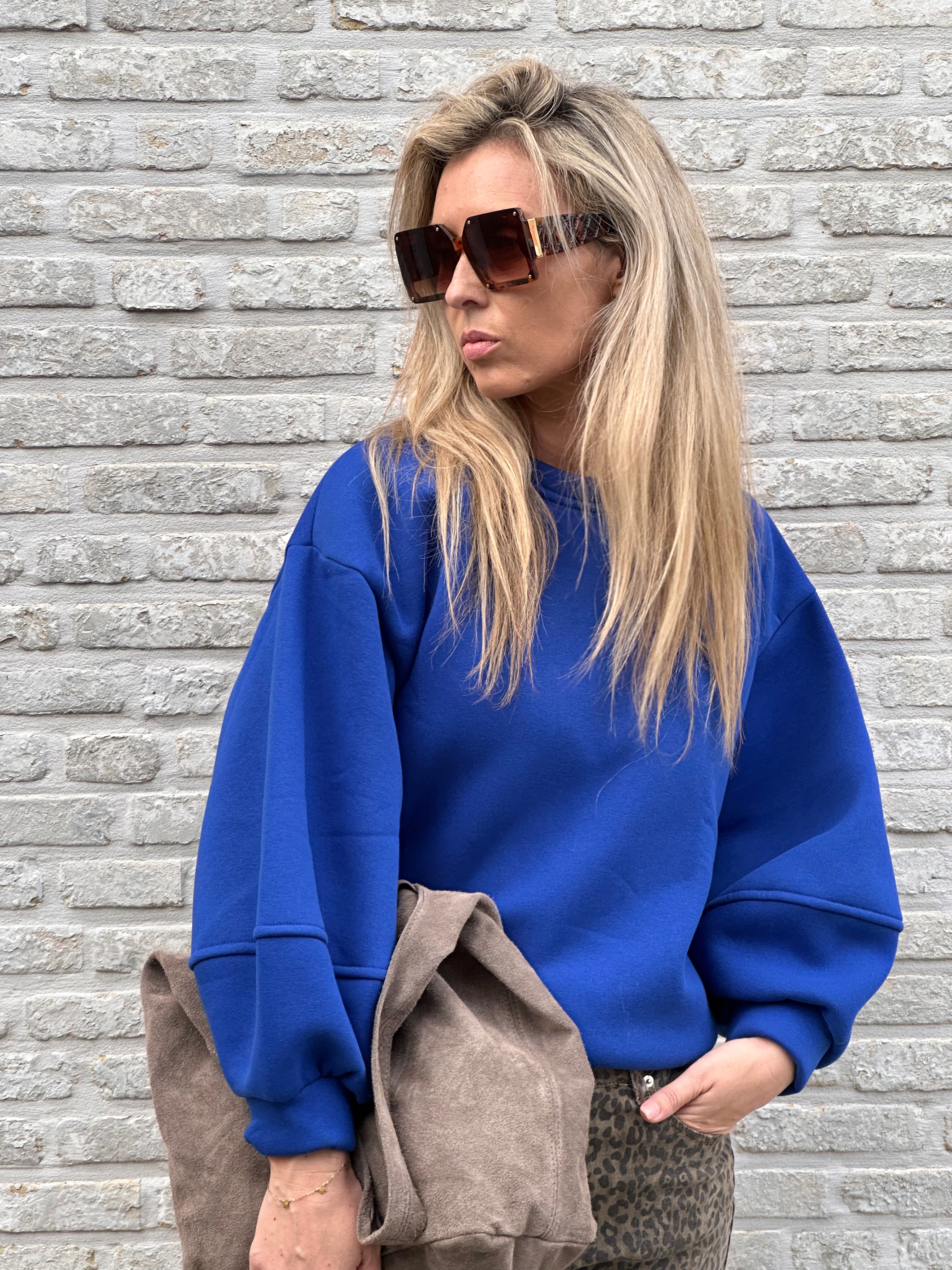Sweater Fien - Heel Oversized - Kobalt
