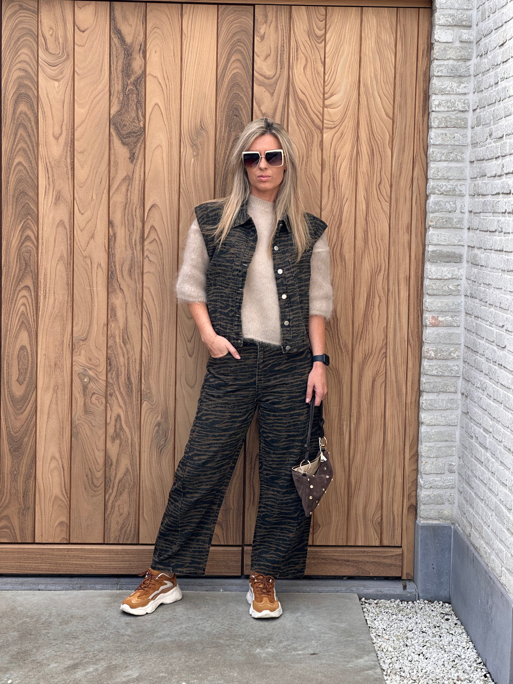 Broek Inga Zebra Bruin/Zwart