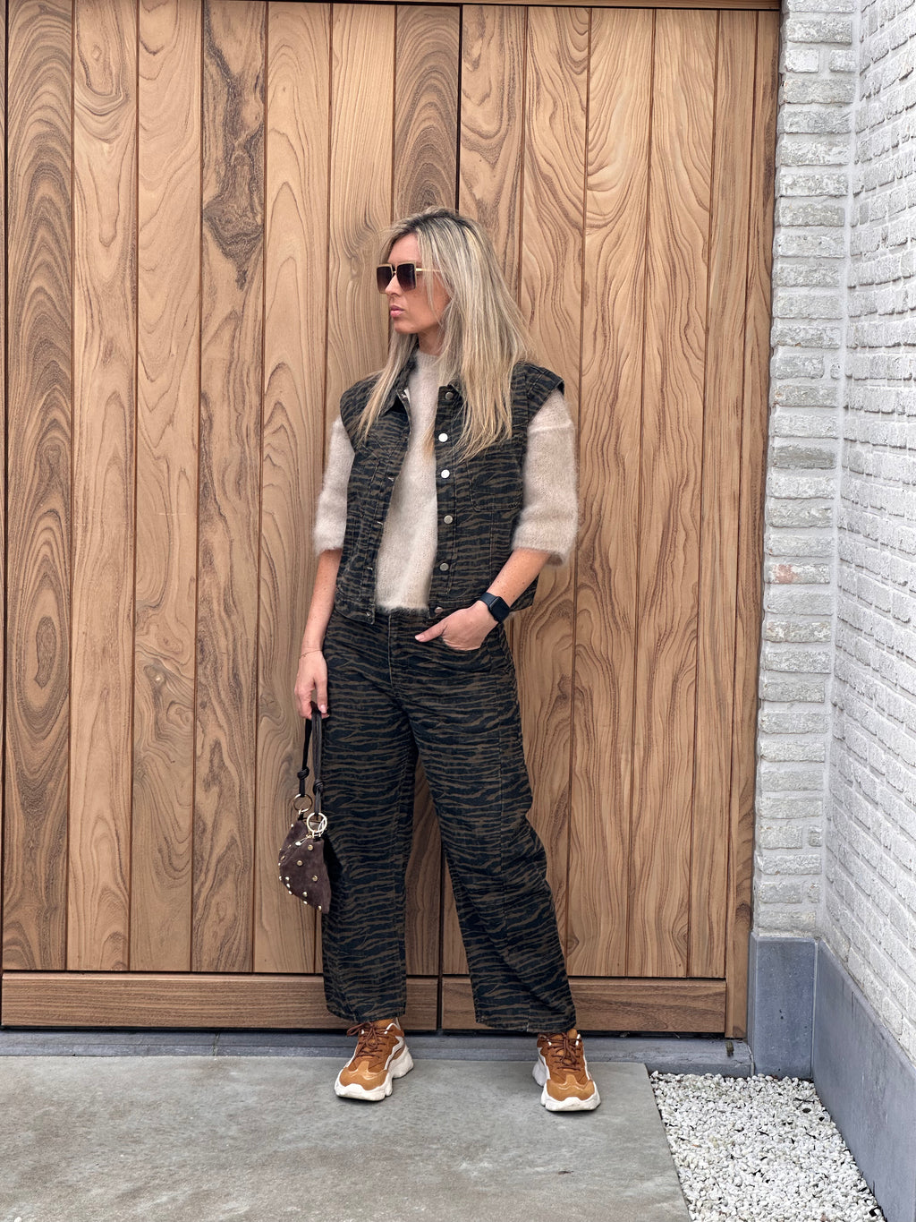 Broek Inga Zebra Bruin/Zwart