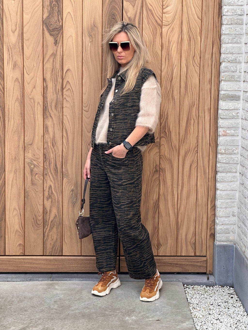 Broek Inga Zebra Bruin/Zwart