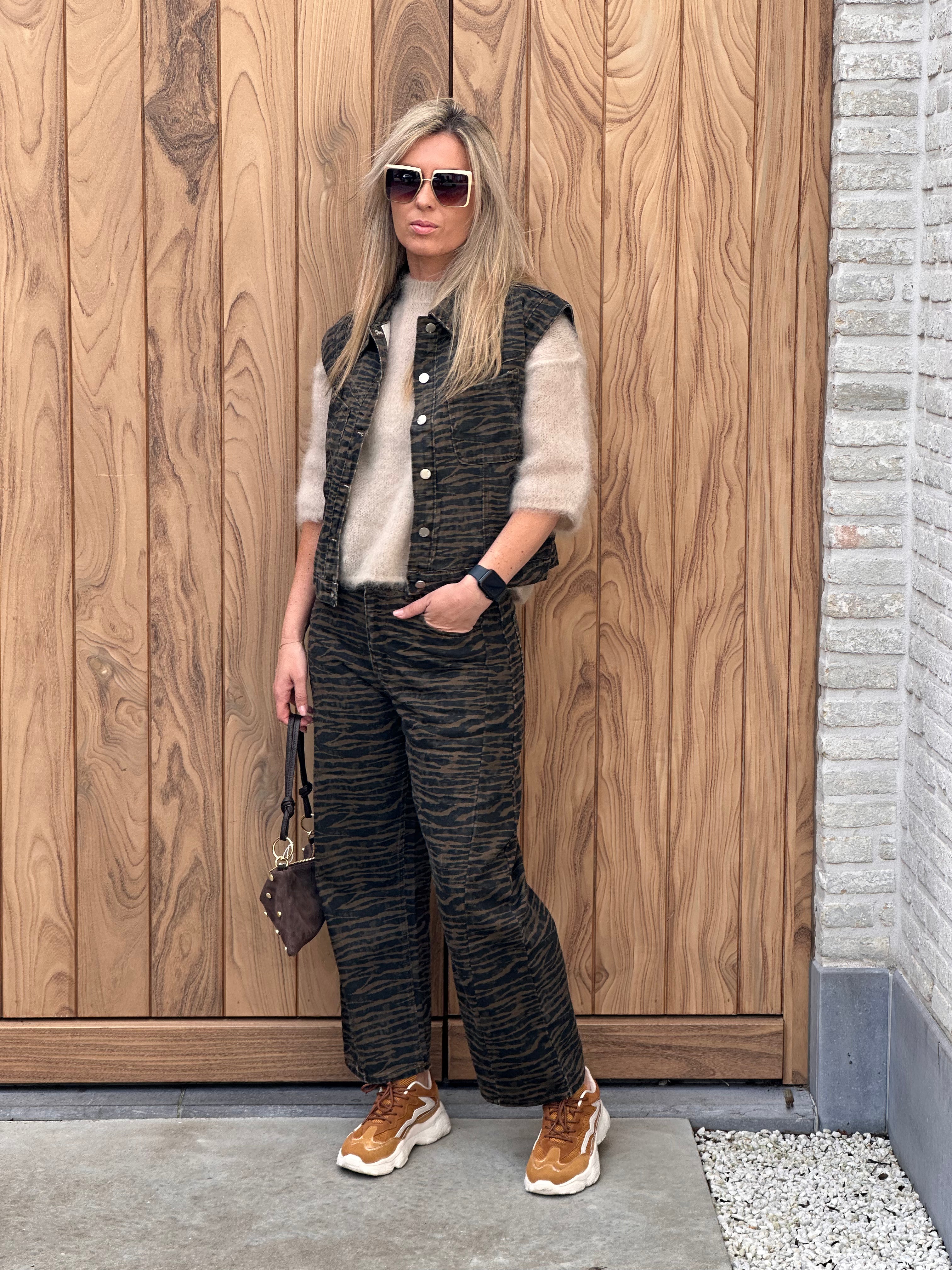 Broek Inga Zebra Bruin/Zwart