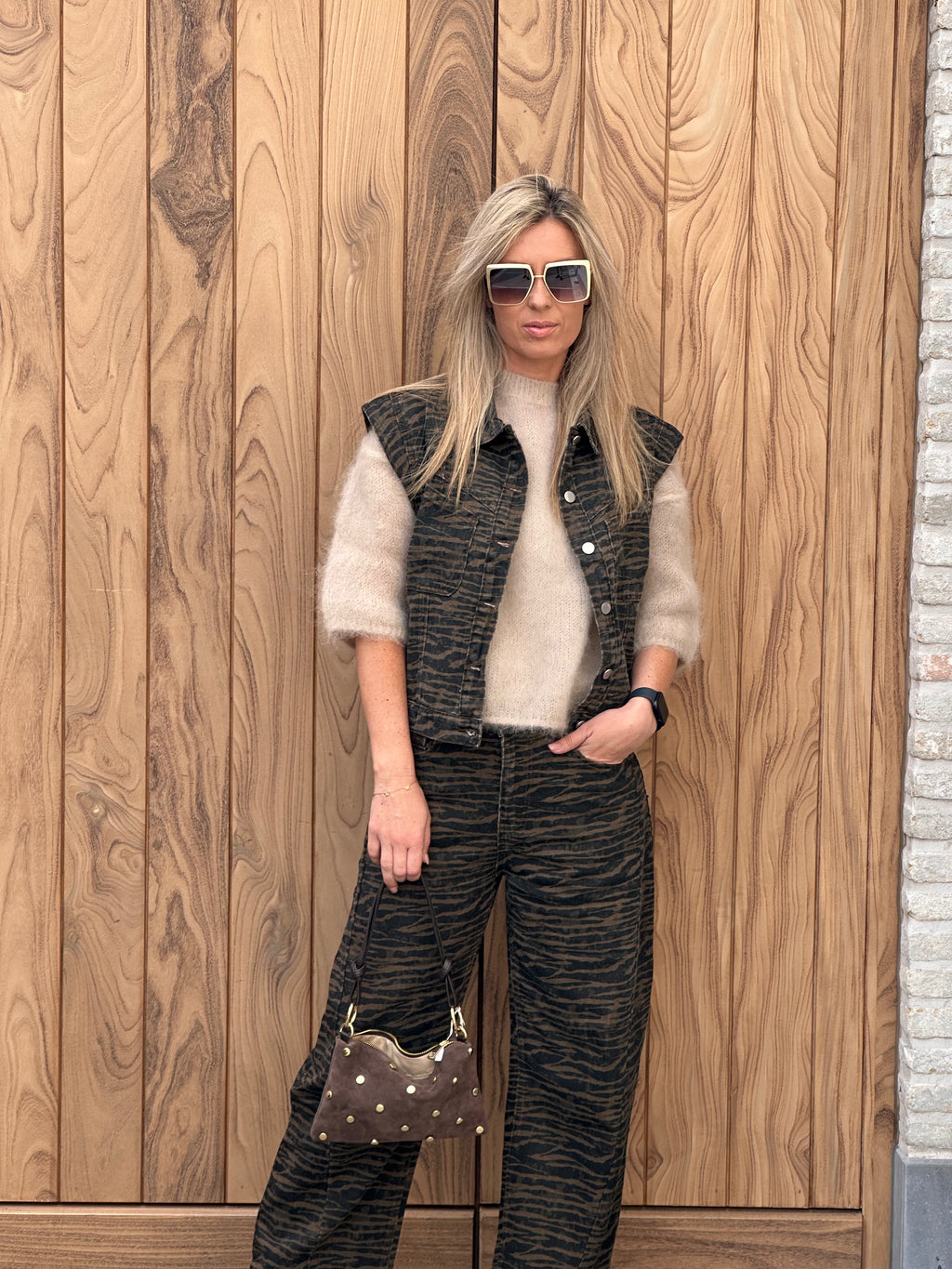 Broek Inga Zebra Bruin/Zwart