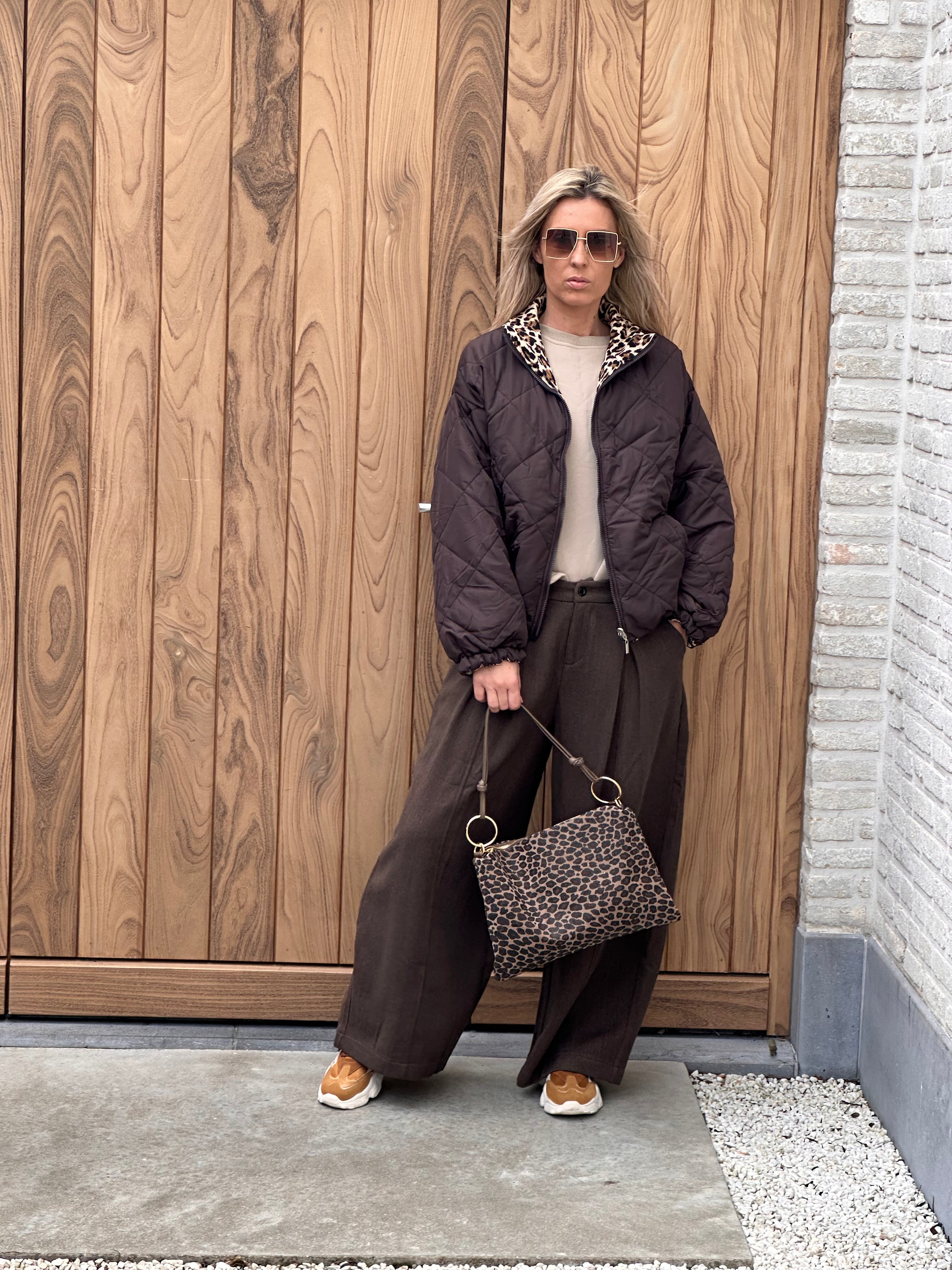 Handtas Cécé Leopard Dark