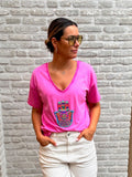 T shirt Alex - Pink Stone Wash