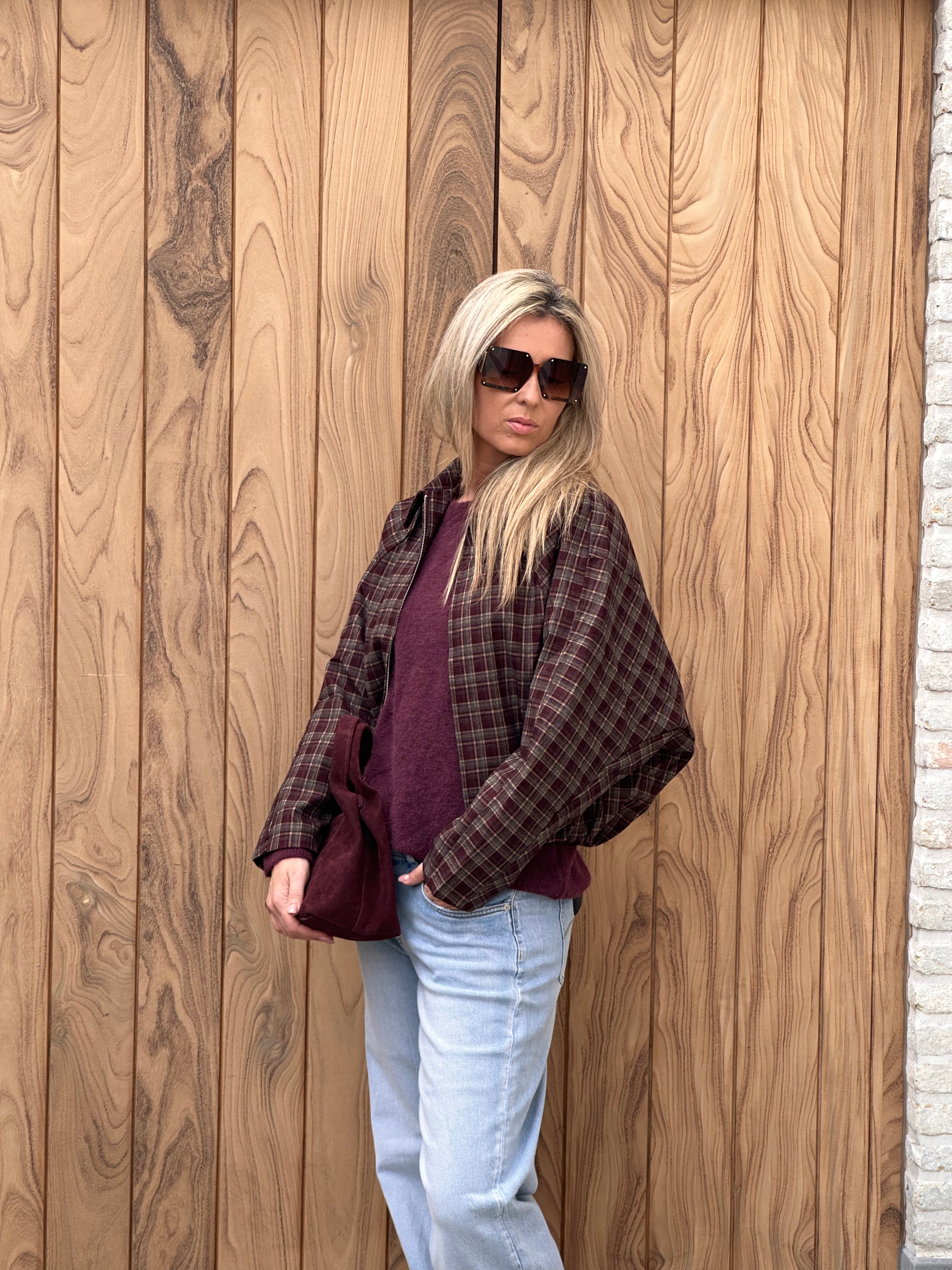 Jacket Lilly Bordeaux/Grijs