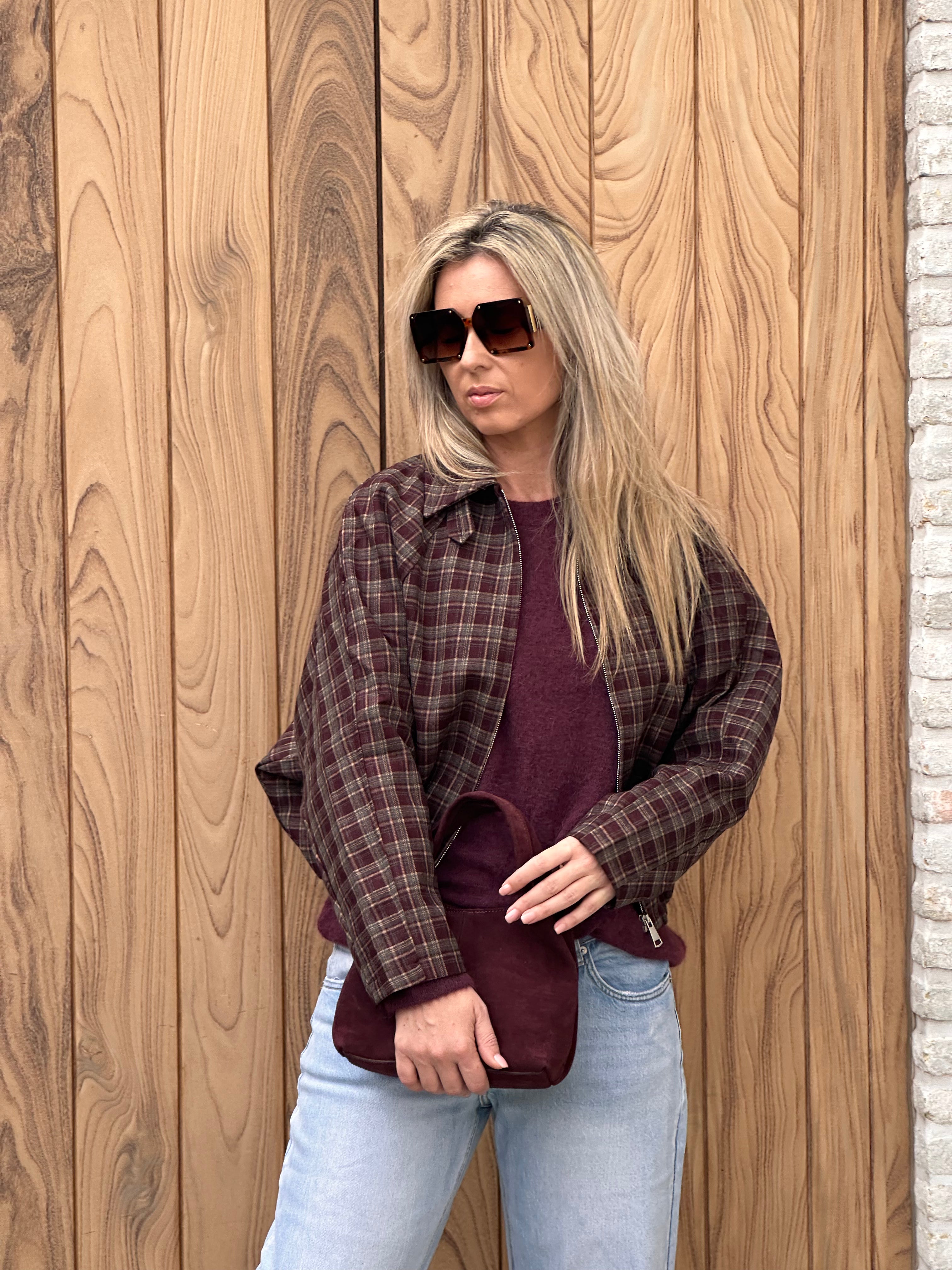 Jacket Lilly Bordeaux/Grijs