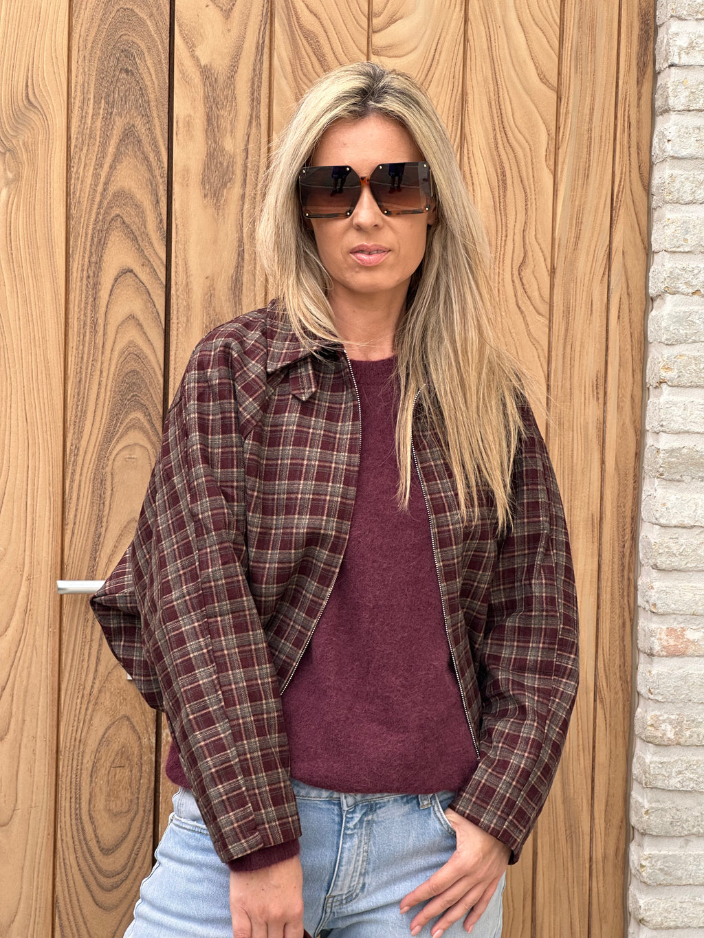 Jacket Lilly Bordeaux/Grijs
