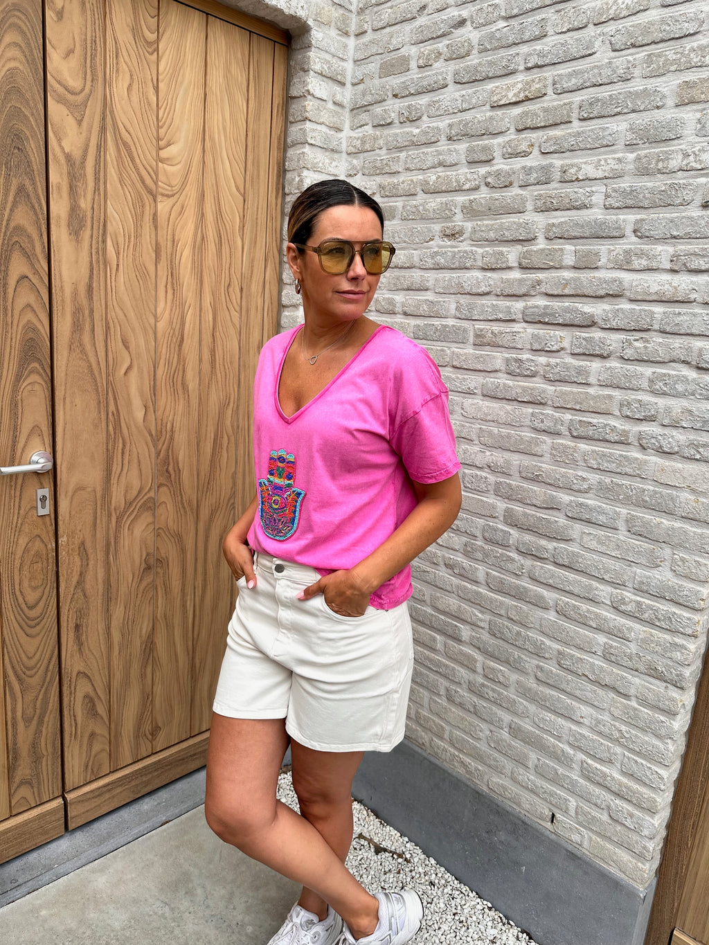T shirt Alex - Pink Stone Wash