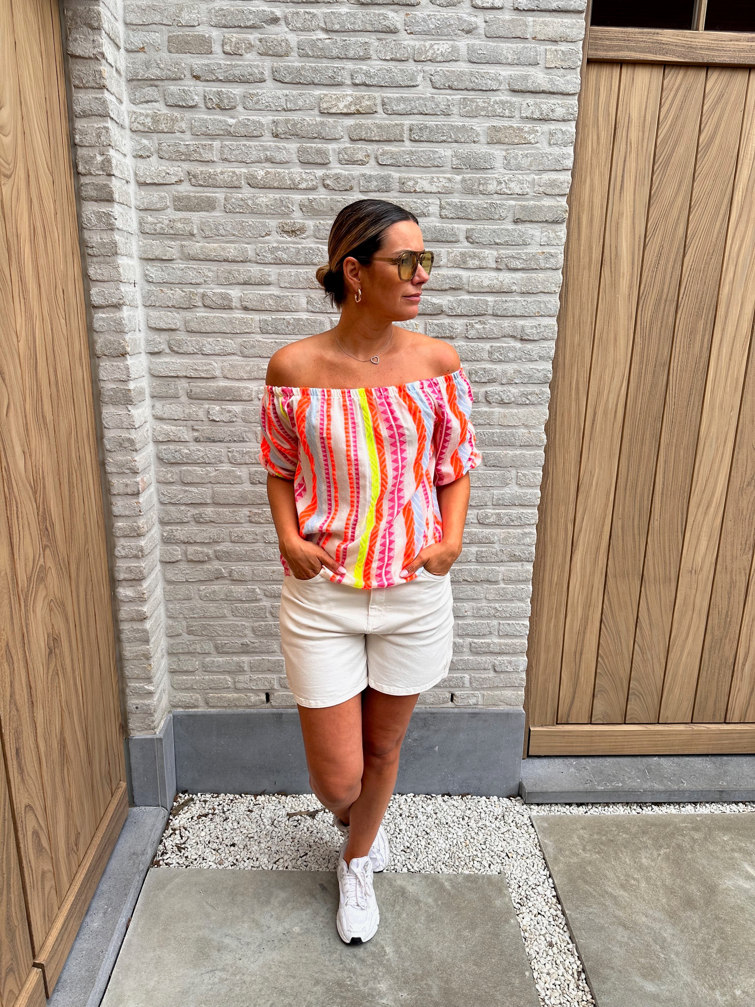Top Bé Fluo Offshoulder Oversized