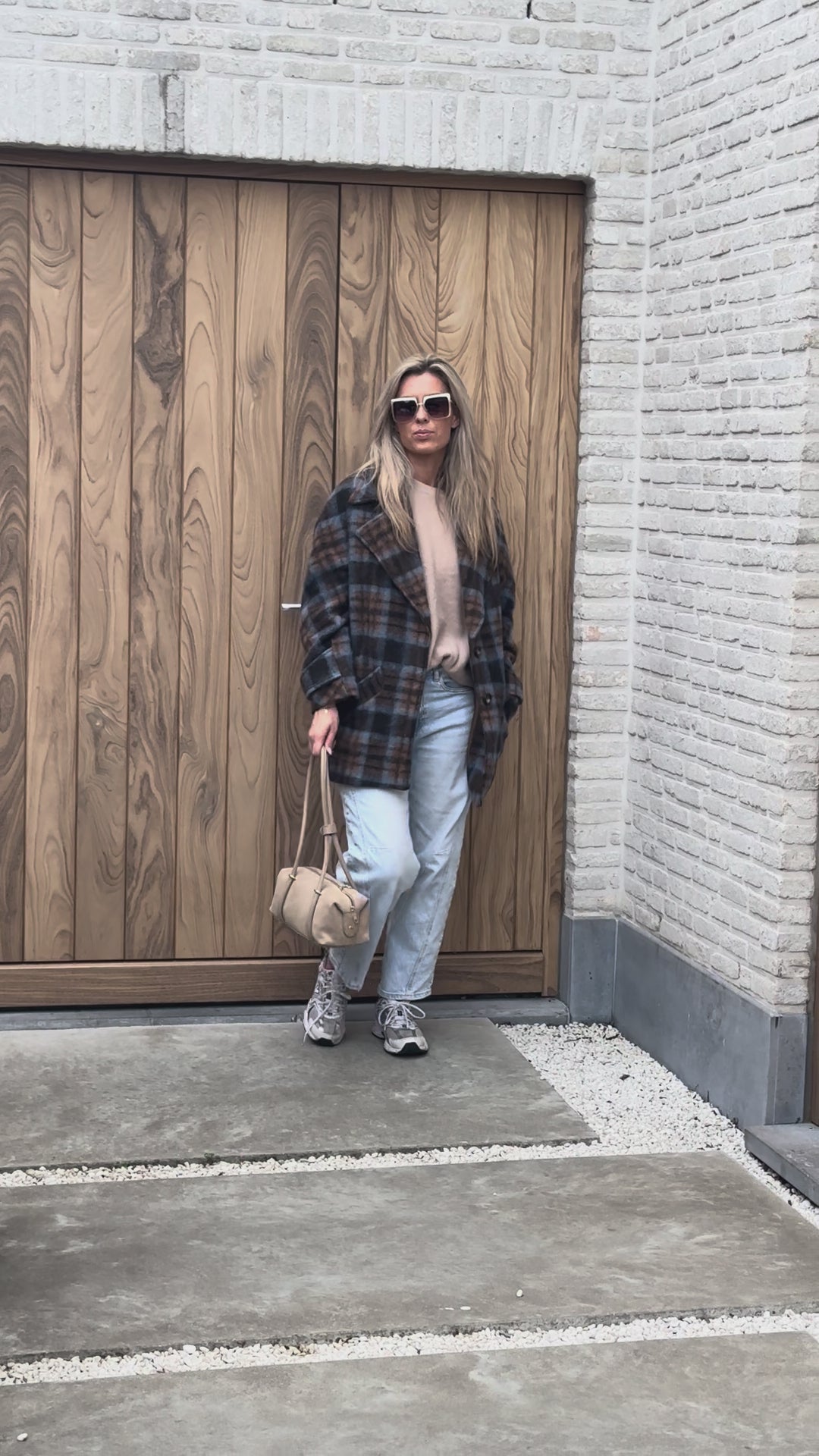 Jacket Ange Oversized - Blue/Brown/Camel